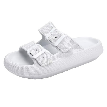 

Julam Non-skid Thick-soled Cloud Sippers|PVC Pillow Sippers with Comfortable Cushioning|Double-buckle Shower Sandals Couple Sandals for Indoor and Outdoor