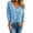 Blue, variant on Women T-Shirts Hollow Out 3/4 Sleeve Knit Tops Casual Design V-Neck Blouse Shirt Soft Solid Color Streetwear
