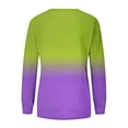 Grinch Costume Women's Gradient Colorblock Crewneck Sweatshirt Long