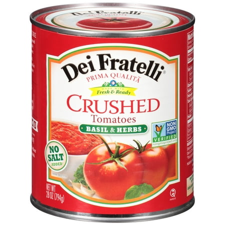 (6 Pack) Dei Fratelli Crushed Tomatoes With Basil & Herbs, 28 (Best Crushed Tomatoes For Sauce)