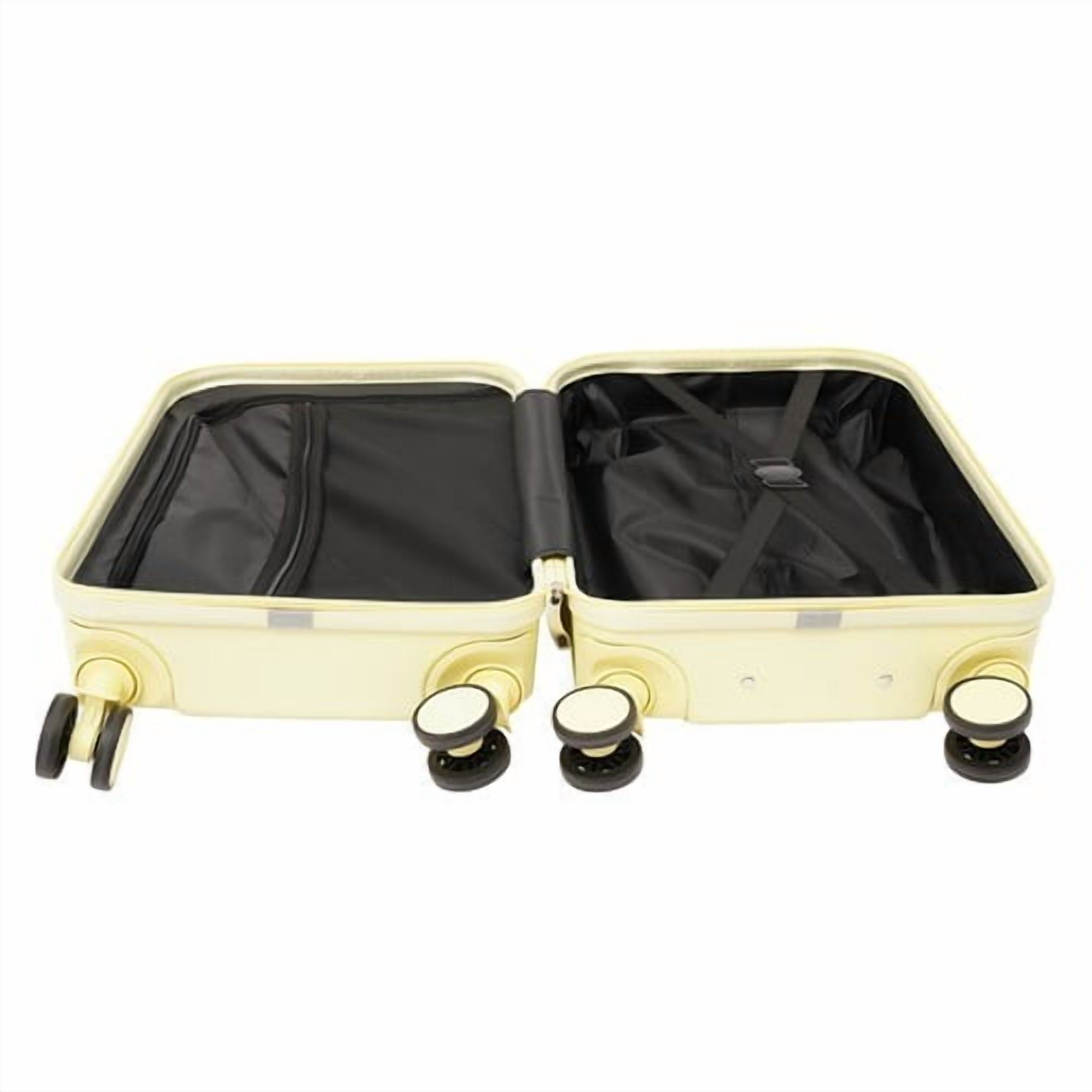 20 Inch Carry on Luggage Hardside Suitcase - Light Yellow ABS Spinner with 88lbs Massive Load Capacity, 360° 4 Wheels, Fits Airplane Overhead Bin, Perfect for Students & Travel