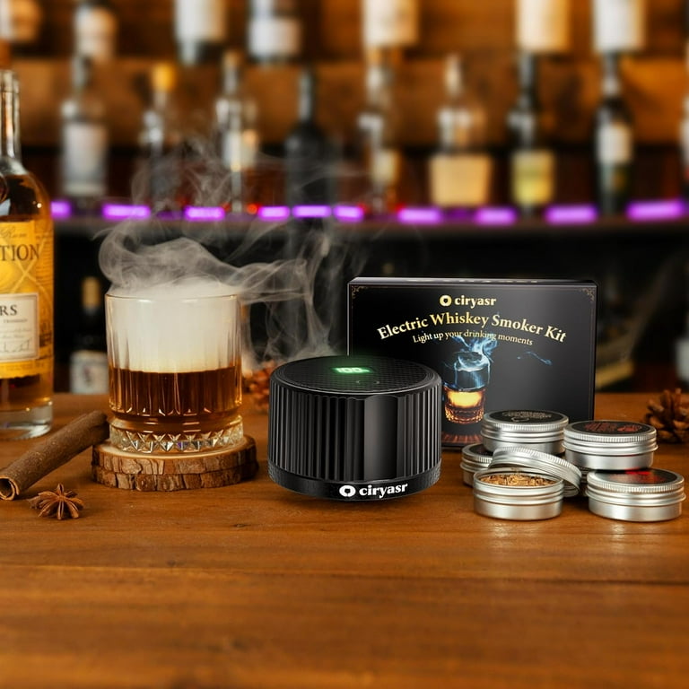 Kit fumoir à cocktail - Ensemble complet de fumoir avec torche quatre saveurs de bois dans un