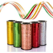 Naler 5 Rolls Curling Ribbon,Rainbow Balloon String for Adult Gift Wrapping Birthday Wedding Party Decor,0.595lb,Total 500 Yards