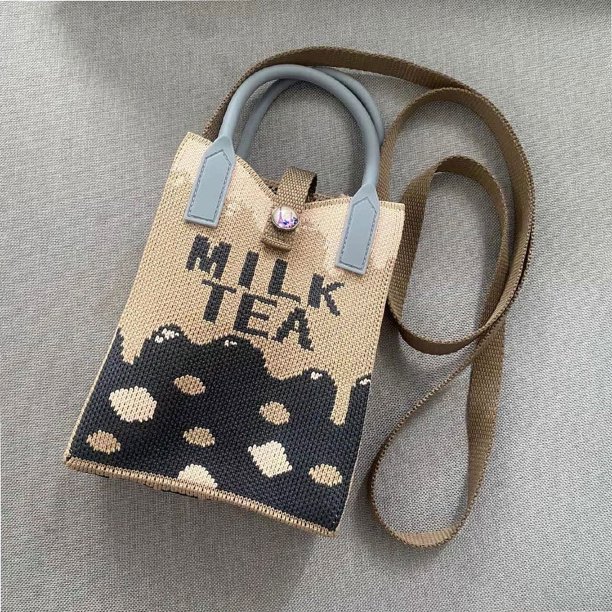 Bolso para móvil, bolso de punto, bolso de mano de gran capacidad, bolso bandolera para estudiantes, bolso de lana
