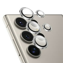ShellTech Camera Lens Protector Compatible with Samsung Galaxy S24 Ultra, Scratch-Resistant Ultra-Thin Tempered Glass with Aluminum Edge, Set of 5,Silver