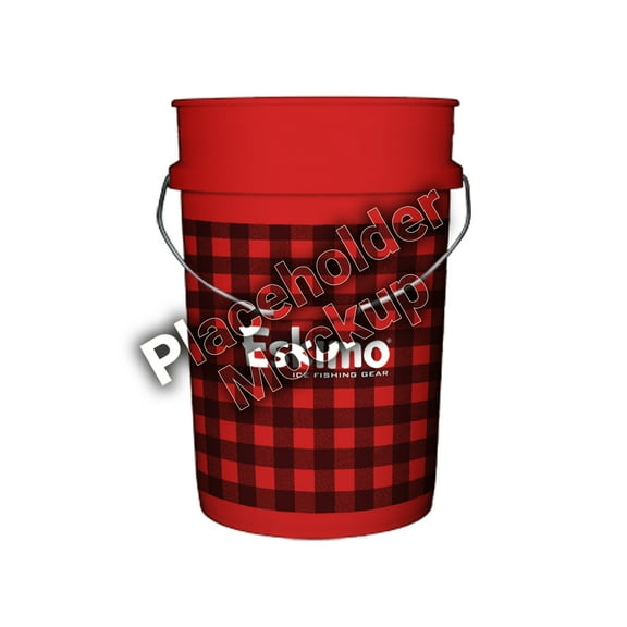 Eskimo® 43835 Buffalo Plaid Six-Gallon Bucket, Storage, Red/Plaid