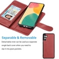 thumbnail image 3 of Galaxy S23 FE 5G Case, Samsung S23 FE 5G Wallet Magnetic Detachable with 9 Card Holder for Women Men, Luxury Leather Wristlet Strap Carrying Folio Flip Cover for Samsung Galaxy S23 FE 5G, Wine, 3 of 5