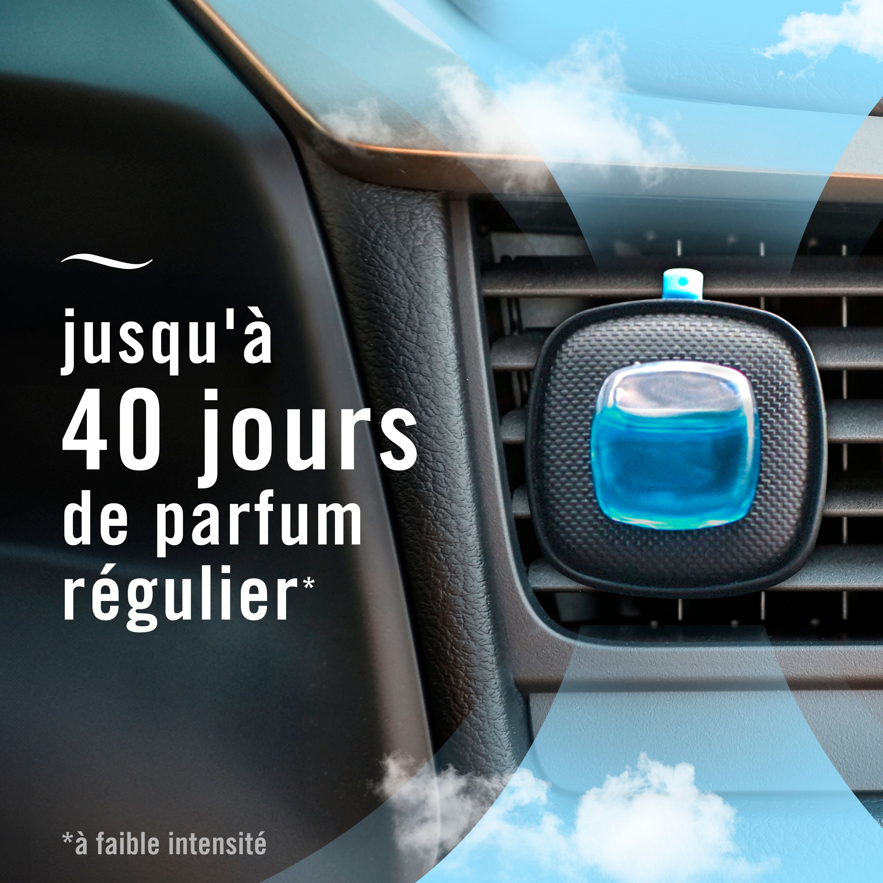 Febreze Car Air Freshener, Odor-Fighting Automotive Vent Clip, Linen & Sky Scent, 2 mL