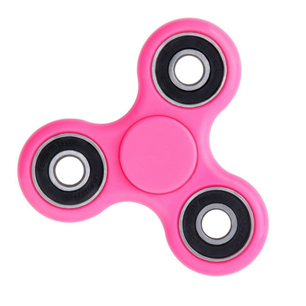 Tri Fidget Hand Spinner Hot Pink Color Toy Stress Reducer Ball Bearing
