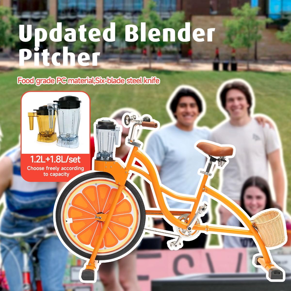 Blender Bike for Fitness, Smoothie Bike Juicer with Pedal, Stationary Bicycle for Party, Carnival, Camping, Indoor & Outdoor Use, Pink