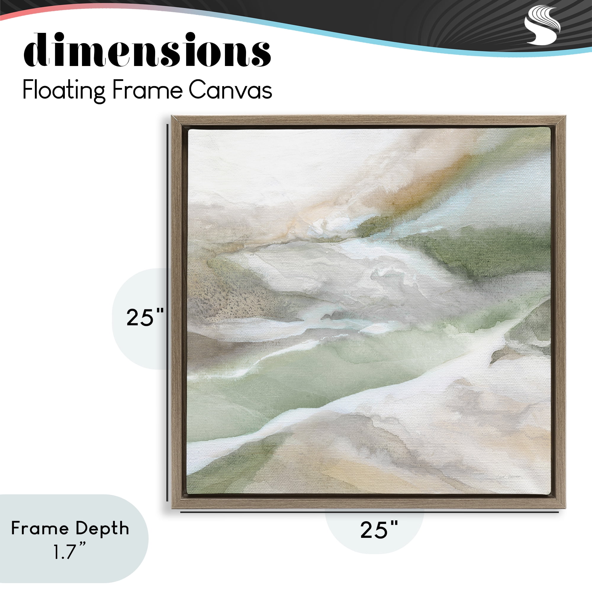 Stupell Industries Serene Misty Landscape Brown Framed Floater Canvas Wall Art, design by Carol Robinson