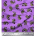 thumbnail image 1 of Soimoi Purple Rayon Crepe Fabric Black Sketch Paisley Print Fabric by the Yard 46 Inch Wide, 1 of 1