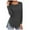 Grey, variant on Womens Tops Long Sleeve Crewneck with Side Split Fall Pullover T Shirts for Women White