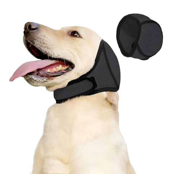 TELOLY Dog Calming Hoodie Quiet Ear Cover for Noise Protection Anxiety Relief Ear Muffs, No Shake Ear Wraps for Dogs, Swim Cap Bath Blow Drying Headband Wraps for Ear Hematoma (Rose Red, L)