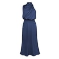 thumbnail image 6 of formal Dresses for Women Prom Dress Elegant Women's Fashion Sexy Solid Color Bodycon Round Neck Short Sleeve Casual Long Dress, 6 of 6