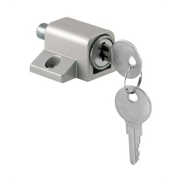 Prime-Line U 9861 Sliding Door Lock, Different Key, Zinc, Aluminum, 3/16, 1/8, 1/4 in Thick Door