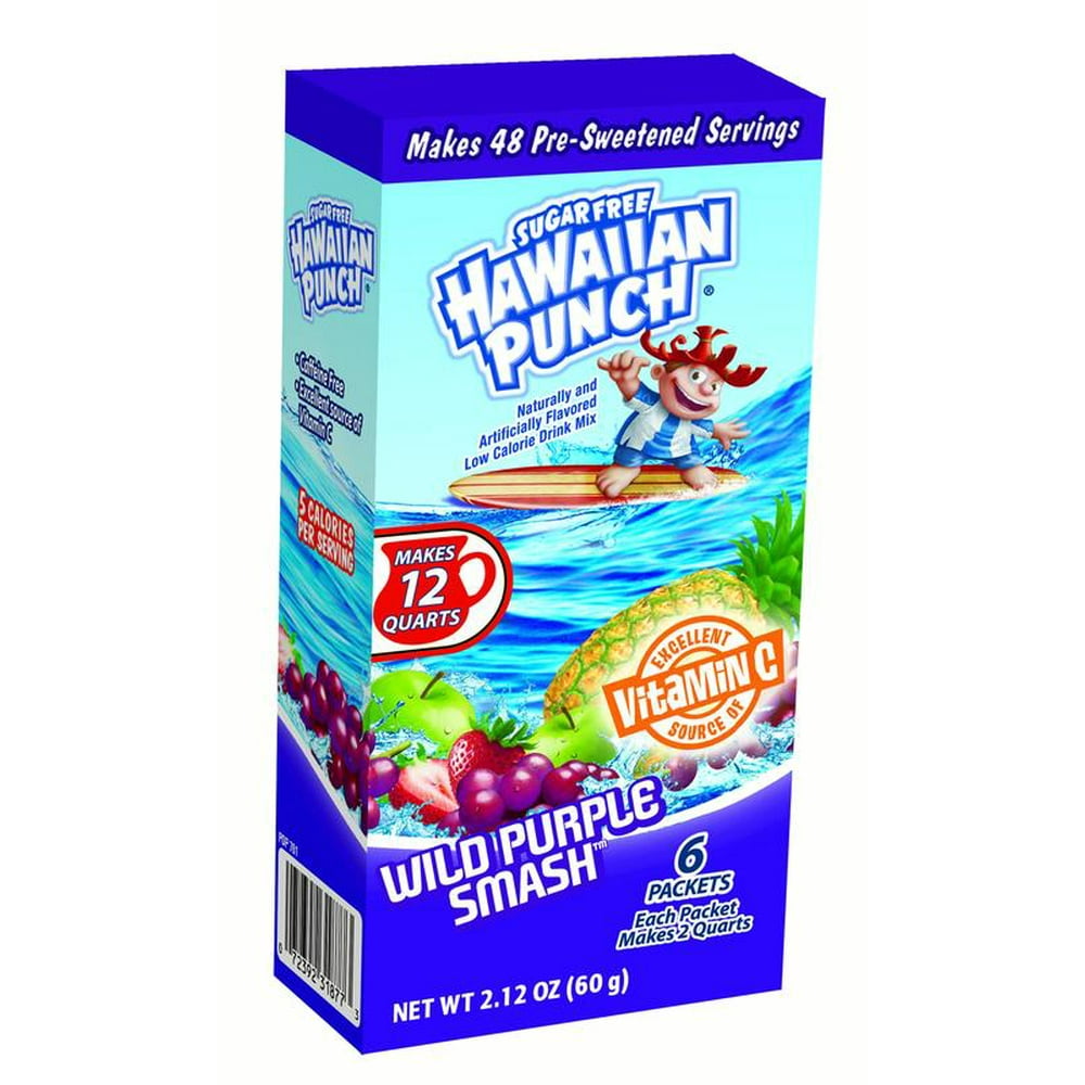 Hawaiian Punch Pitcher Packs! Drink Mix, Wild Purple Smash, 0.75 Oz, 6