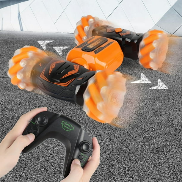 Coche de Control Remoto onlyliua para niños Tracción en Las Cuatro ruedas Luz y Música Acrobacias de Doble Cara