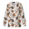 thumbnail image 4 of Binienty Halloween Pumpkin Skull Nursing Scrub Jackets for Women Snap Front Long Sleeve Medical Jackets, for Dental Office, Anti-Wrinkle, Lightweight, Vet Workers Female Nurses Scrub Outfits, 4 of 7