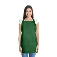 thumbnail image 2 of DALIX Apron Commercial Restaurant Home Bib Spun Poly Cotton Kitchen Aprons (3 Pockets) in Dark Green, 2 of 6