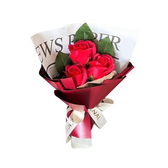 pdqouc Floral Scented Red Rose Flower Gift For Anniversary Birthday Wedding Valentine’s Day Mother’s Day Fashion Rose Bouquet with LED Light
