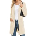 thumbnail image 4 of Mujeres Frente Abierto Outwear Casual Elegante Color Puro Manga Larga Botón Outwear para la Vida Diaria Trabajo Albaricoque S, 4 of 7