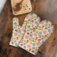 thumbnail image 5 of Pioneer Flower Floral Print Pattern Oven Mitt 2-Pack Set, Heat Resistant Kitchen Gloves, 7.7" X 12", 5 of 6