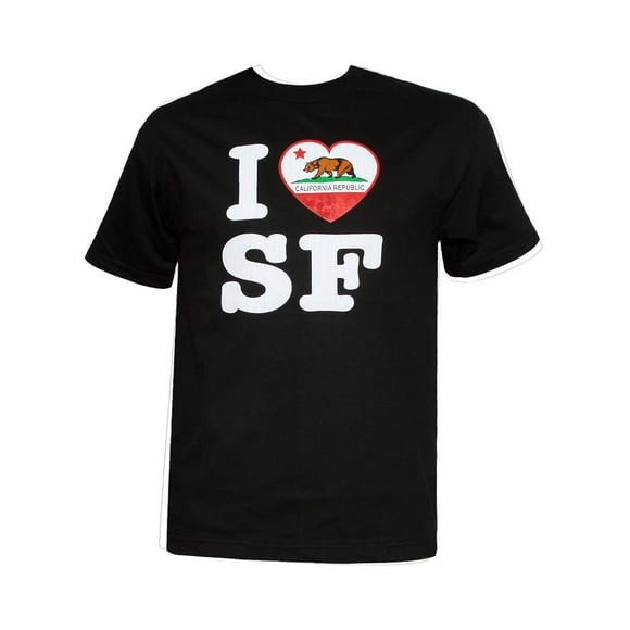 Men's California Republic I Heart SF Black T-Shirt - Medium