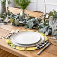 thumbnail image 2 of Yellow Lemons Round 13 Inch Placemats Set of 2, Summer Fruits Leaves Botanical Buffalo Plaid HeatResistant Non Slip Place Mats for Dining Table, Wipeable Braided Kitchen Table Mats for Housewarming, 2 of 9
