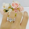 thumbnail image 2 of Two Piece Kite Bridal Ring Cubic Zirconia 925 White Tone Sterling Silver, Size 7, 2 of 7