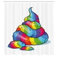 thumbnail image 2 of Ambesonne Unicorn Rainbow Shower Curtain, Funny Pony Poop, 69"Wx70"L, Aqua and Multicolor, 2 of 4