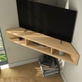 thumbnail image 2 of Furniture of America  Sukhumi Transitional 47-inch 3-Shelf Wall-Mounted Corner TV Console Open Design - Maple Maple Finish Veneer, Wood, 2 of 5