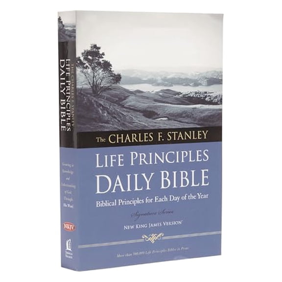 Pre-Owned NKJV, Charles F. Stanley Life Principles Daily Bible, Paperback: Holy Bible, New King James Version
