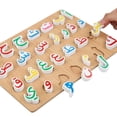 thumbnail image 1 of Wood Kids Arabic Letters Puzzle Matching Board Early Educational Toy Durable, 1 of 8
