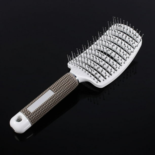 Peine cepillo de pelo con púas anchas y ventilación curvada antiestático, herramienta de peluquería para peluquería