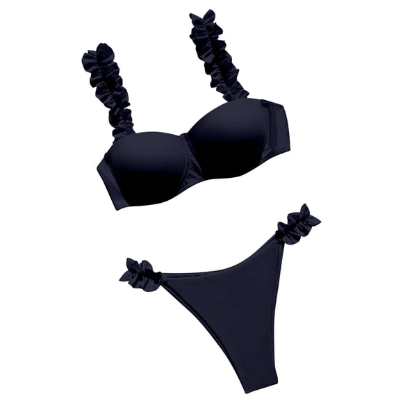 XMMSWDLA Women'S Bikini Swimsuits Bikini Underwire Swimsuit Swimsuit Sexy Women'S Push Up Swimsuit Solid Color Bikinis for Teens