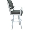 thumbnail image 3 of Leather Swivel Metal Bar Stool 30" Seat - Memphis - Gray on White, 3 of 3