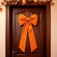 thumbnail image 6 of BBilaBu Orange Fall Decorative Bow, 30Inch Pre-Tied Large Ribbon Bow with Long Tails for Front Door, Wreath, Mantel, Stair Railing, Window, Porch, Thanksgiving and Fall Harvest Decor, 6 of 8