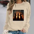 thumbnail image 2 of Jsaierl Halloween Sweatshirts for Women Cute Witch Graphic Pullovers Vintage Classic Crewneck Long Sleeve Sweater Tops Halloween Party Supplies, Sizes S-2XL, 2 of 7