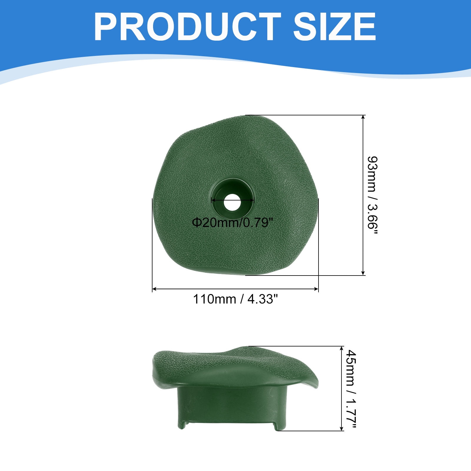 Rock Climbing Holds, 10 Pcs Climbing Rock Wall Grips with Single Holes for Playground Accessories, Green-C