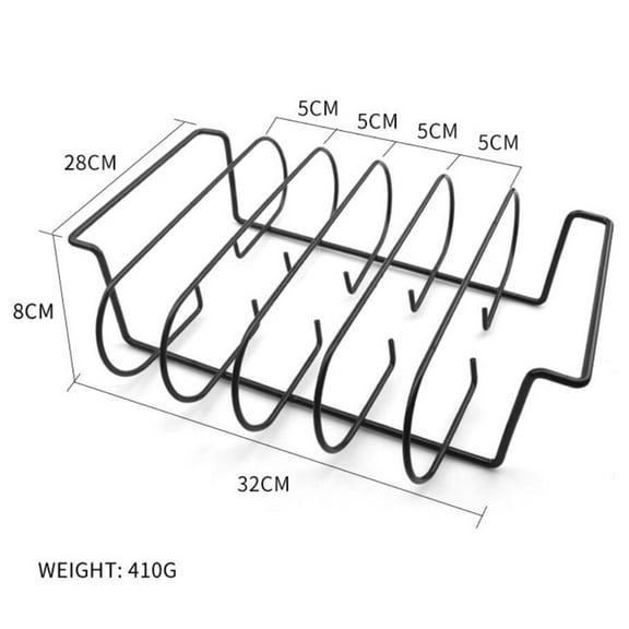 Non-Stick Rib Rack Iron Roasting Stand Holds 4 Rib Racks for Grilling & BBQ Pellet Grill Accessories Grill Rib Turkey Rack