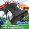 thumbnail image 3 of Inverter,Portable Inverter Converter Usb Car Inverters 1000w Lcd Display Pure Inverter Car Display Auto, 3 of 6