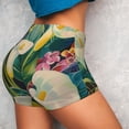 thumbnail image 4 of Balery Tropical Floral Jungle Pantalones cortos de entrenamiento estampados para mujer, sin costuras, ajustados, para gimnasio, yoga, correr, deportes, ejercicio activo, fitness.-Medium, 4 of 8
