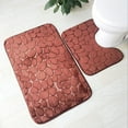thumbnail image 2 of Hyknon Bath Mat Sets Bathroom Rugs, Non-Slip Super Water Absorbent Soft Bath Mats Embossed Thick Cobblestone Rug Washable Bath Rugs for Bathroom Floor Toilet 16x24inch, 2 of 5