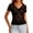Black, variant on Qiopertar Lace Tops for Women V-Neck Short Sleeve Hollow Out Crochet Blouses Casual Comfy Stretchy Slim Fit Shirts, Coffee S