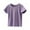 Purple, variant on EnJoCho Little Children Birthday Blouse Toddler Girl Solid Color Crew Neck Short Sleeve Stripe T Shirt Top For 1 To 9 Years