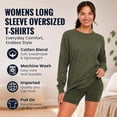 thumbnail image 3 of BILLIONHATS Womens Long Sleeve Oversized T-Shirts, Cotton Casual Fit Sleeved Tees Tops – Baggy Style Bulk Wholesale Tshirt Packs (6 Pack Assorted, Size-Small), 3 of 7