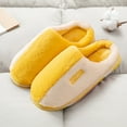 thumbnail image 6 of Fesfesfes Black Womens Dress Shoes Cotton Slippers Women's Winter Indoor Home Warm Plus Fluff Couple Thick Soles Confinement Postpartum Fall Male 7.5-8.5(40-41), 6 of 7