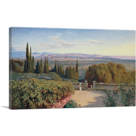 ARTCANVAS View Of Florence From Villa Petraja 1861 Canvas Art Print by Edward Lear - Size: 12" x 8" (0.75" Deep)