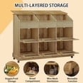 thumbnail image 2 of JassmiPkwy Three-Tier Lidded Mobile Potato Storage Bin, Rustic Design, with Wheels, Onion Storage Box, Includes Vegetable Storage Compartments, Ideal for the Kitchen, 2 of 7